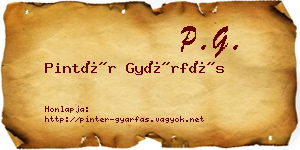 Pintér Gyárfás névjegykártya